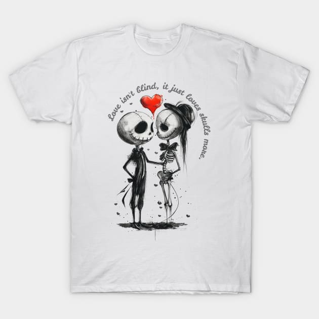 Skull love, Skull wedding, Skull Lover T-shirt 07 T-Shirt by ToddT